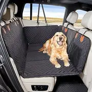 CAVOYO Back Seat Extender,Dog Seat Cover for Back Seat,Hard Bottom Car Seat Cover for Dogs,Dog Hammock for Car,Back Seat Pet Cover for Dogs (Black)