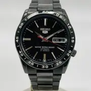 Seiko 5 Automatic Black Lightning Watch 7S26-02T0 50m WR Skeleton Back