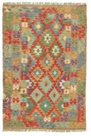 Vintage Hand Woven Carpet 4'0" x 6'6" Traditional Wool Kilim Rug