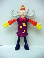 Vintage 1990's Rolluppo Fruit Stripe Rollup Wizard Premium Bendy Poseable Figure