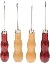 STOBOK 12pcs Leather Scratch Awls with Wooden Handle for Punch Stitching Sewing