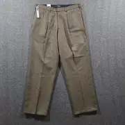 New Dockers Pants Men 38x32 Relaxed Fit Pleated Cuffed Blended Patterned Pant