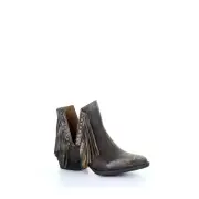 Circle G by Corral Ladies Black Studs & Fringe Booties Q5089