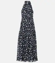 [Veronica Beard] Veronica Beard Brock halterneck silk midi dress AU 6 multicoloured