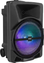 Pyle 800W Wireless Portable PA Speaker Bluetooth Flashing Party Light FM Radio