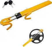OPL5 Steering Wheel Lock Anti-Theft Car Device, Heavy Duty Vehicle Anti-Theft Device The Club Security Lock,Two Hooks Car Steering Wheel Lock,Adjustable Device Anti-Theft Lock with 3keys for SUV