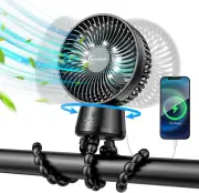 Portable Stroller Fan 20000Mah 120 Oscillating Detachable Flexible Tripod LED