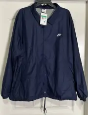 Nike Loose Fit Navy Snap Front Slick Jacket FN3316-410 Men's Size XLarge XL
