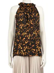 McQ Abstract Print Silk Blouse