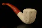 Lattice Octagon Block Meerschaum Pipe with fitted case 14403