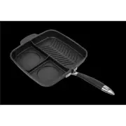 Master Pan MP-5S 11 in. Non-Stick 3 Section Meal Skillet Black