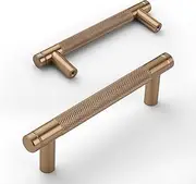 Amerdeco 10 Pack Dark Champagne Bronze Cabinet Pulls 3.75 Inch Center to Center Champagne Gold Kitchen Cabinet Handles for Drawer Dresser, Cupboard and Wardrobe ZH0031