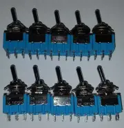 10pcs DPDT Mini Toggle Switch 6-Pin 3 Position ON/Off/ON Miniature Toggle NEW