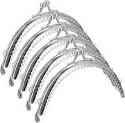 Metal Purse Frames - 4.13" 5Pcs Kiss Lock Clasp Frame Arch Embossed Clutch Frame