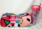 2 person beach towel watermelon 56 x 72 with matching drink tumbler 32oz Soft