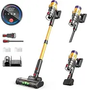 Vacuum Cleaners with Mite Remover 60 Mins Runtime Wall Touchscreen 45Kpa/550W Stick Vacuum for Hardwood Floor/Carpet/Pet Hair/Car Vacuum Cleaner (Black)