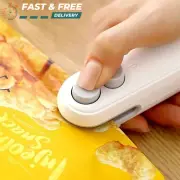 Mini Bag Sealer & Cutter Rechargeable Heat Seal Machine for Snacks Storage Home