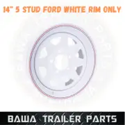 Sunraysia 14" 5 Stud Ford Rim White Trailer Caravan Boat Jetski Wheel
