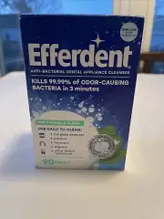 Efferdent Anti-Bacterial Cleaning Tablets Denture Cleanser 90 Tablets NIB New