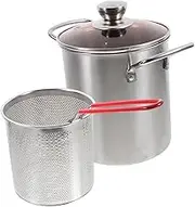 KICHOUSE 1Set Deep Frying Basket Pot Fryer with Ergonomic Handle for Safe Cooking Versatile Deep Fryer Pot and Fry Basket for Home Use