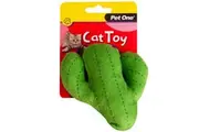 Green Cactus 11.5cm Plush Cat & Kitten Toy by Pet One