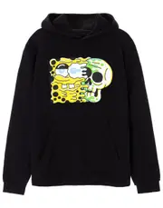 SpongeBob SquarePants Mens Hoodie Black Spongebob Skull Medium