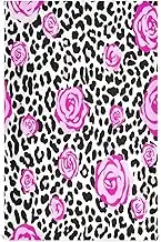 GAIREG Pink Roses Black White Leopard Print Dish Towels and Rags, 28x18 Decorative Cute Tea Towels for Kitchen, Set of 4