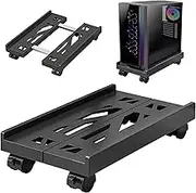 Zevmi PC Stand with Wheels: Computer PC Tower Stand Adjustable CPU Holder Trolley Under Desk CPU Floor Stand Universal for Home Office Desk PC Potted Plants