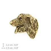 Irish Wolfhound (head), gold covered pin, high qauality Art Dog AU