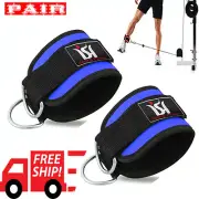 Ankle Straps Weight Lifting Gym D Ring Cable Attachment Strap Work out Exercise