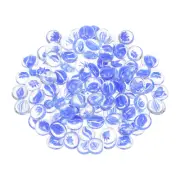Fire Glass Beads Round Glass Marbles Gravel Pebbles 500g/1.1lbs Blue
