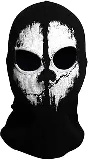 [trixes] Ghost Mask- Balaclava for Men - Full Face Mask - Horror Masks - Ski Masks for Fancy Dress Costume - Cosplay - Airsoft Motorcycling Paintball - One Size - Color Black