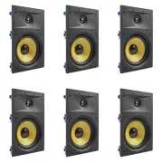 6 Pack - TDX 8" 2-Way In Wall Home Theater Surround Sound Speaker Flush White