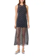 Maje Crochet Knit Maxi Dress