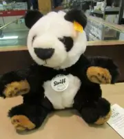 NWT Steiff Manschli Panda Bear Small Seated 064784 25 Black/White 7"