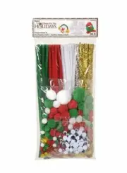 Children's Christmas Craft - chenille stems, googly eyes, and pompons-300 pcs