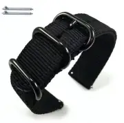 Black Nylon Watch Band Strap Belt Army Military Ballistic Black Buckle #6032