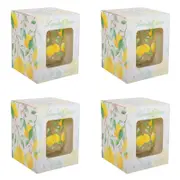 4PK Gibson Gifts Lemon Grove Stemless Water Glass Drinkware Clear 13cm