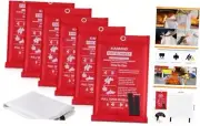 Fire Blanket Emergency for Home Kitchen - Fiberglass Fire 39"x39" 6 Pack-red