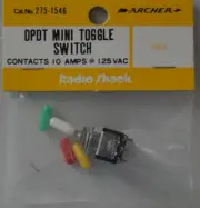 Radio Shack 275-1546 Archer DPDT Miniature Mini Toggle Switch NOS