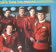 Leonard Nimoy Signed 2025 Star Trek Movie Wall Calendar (1986) Unused 1986=2025