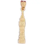 3D Big Ben Clock London Charm Pendant 14k Gold