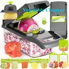 12-in-1 Vegetable Chopper Mandoline Slicer-Stainless Steel Blades, Dicer & Drain
