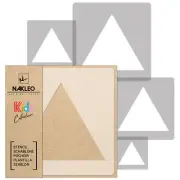 5x reusable PLASTIC Stencils / 13.4" to 3.5" / Nursery KIDS Template / TRIANGLES