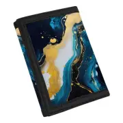 Blue Marble Print Trifold Canvas Outdoor Sports Wallet for Blue Marble Print 1