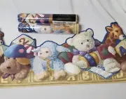 Vtg Vinyl Wallpaper Border 3 Rolls Stuffed Animals Pre Pasted 5 Yds Ea 7057-882B