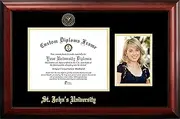 NCAA St. John's Red Storm Unisex St. John's University 11 x 8.5 Inches Gold Embossed Diploma Frame with 5 x 7 Inches Portrait Gold Embossed Diploma Frame with 5 x 7 Inches Portrait Brown One Size