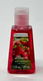 1 BATH BODY WORKS FRESH STRAWBERRIES POCKETBAC ANTI BACTERIAL HAND GEL SANITIZER