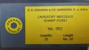 25 PACK: Osborne 562-20 TAPESTRY/CHENILLE SHARP ROUND POINT Needles, Gauge 20