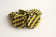 Black Powder Shooting Patches - Pre-Lubed Pillow Ticking Qty: 100 .70-79 cal